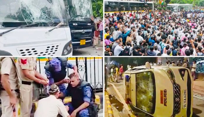 দিল্লিতে ‘ককরোচ জনতা পার্টি’র বিক্ষোভে সংঘর্ষে আহত ১১৮ পুলিশ; আটক ৭০